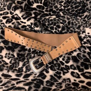True Religion Tan Studded Belt